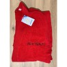 Peignoir rouge personnalisé texte Mon renard brodé côté cœur