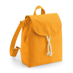 Mini sac à dos orange en coton bio personnalisé avec prénom brodé Eileen