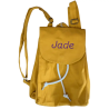 Mini sac à dos orange en coton bio personnalisé avec prénom brodé Jade