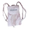 Mini sac à dos rose pastel personnalisé avec prénom brodé Héléna