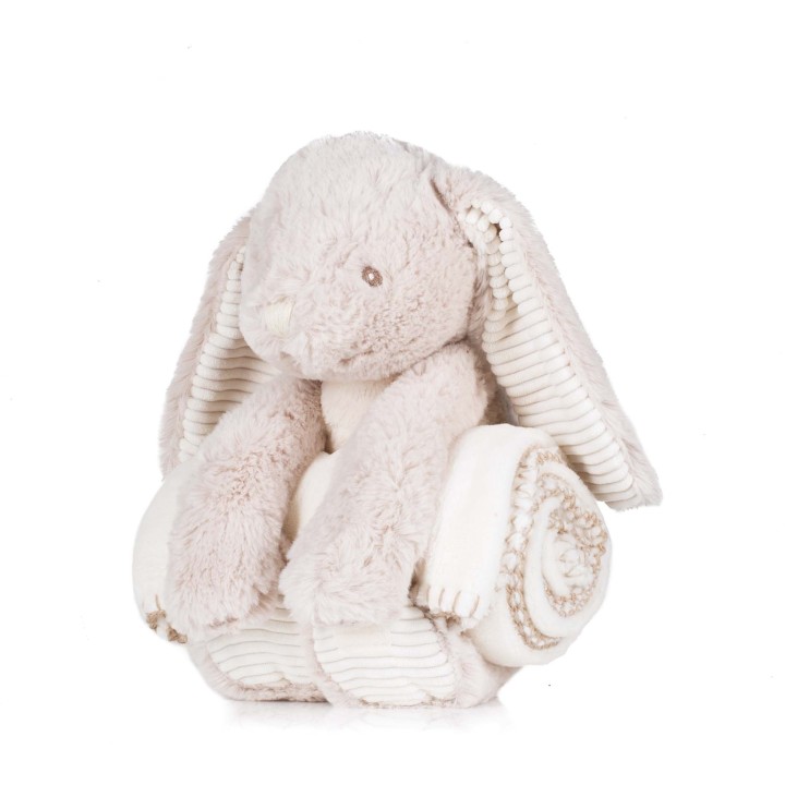 Peluche lapin avec couverture à personnaliser