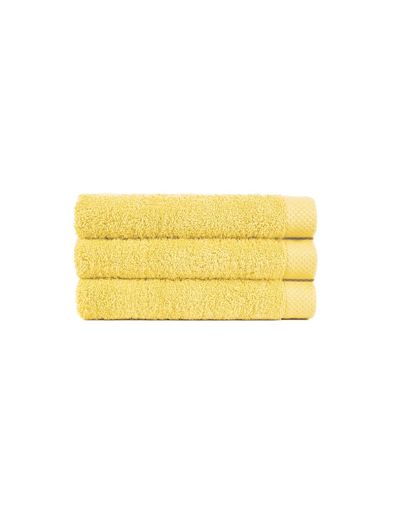 Lot de 3 serviettes de bain jaune citron personnalisables