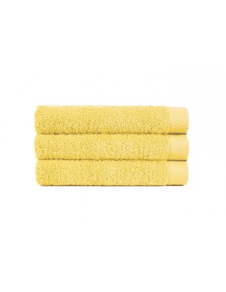Lot de 3 serviettes de bain jaune citron personnalisables
