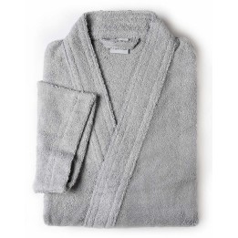 Peignoir kimono gris clair personnalisé