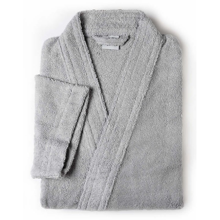 Peignoir kimono gris clair personnalisé