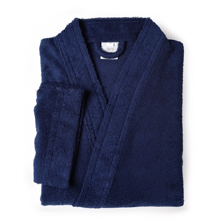 Peignoir bleu marine à personnaliser
