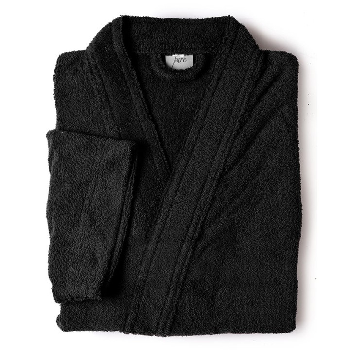 Peignoir personnalisé kimono noir | Etre au top dès le matin !