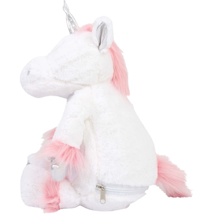 vue  de côté : peluche licorne personnalisée