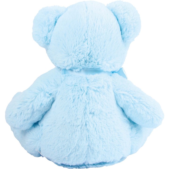 Vue de dos : peluche ourson bleu