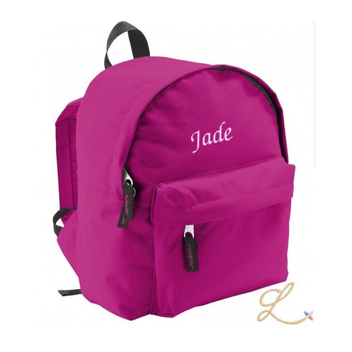 Sac à dos fushia personnalisé prénom Jade
