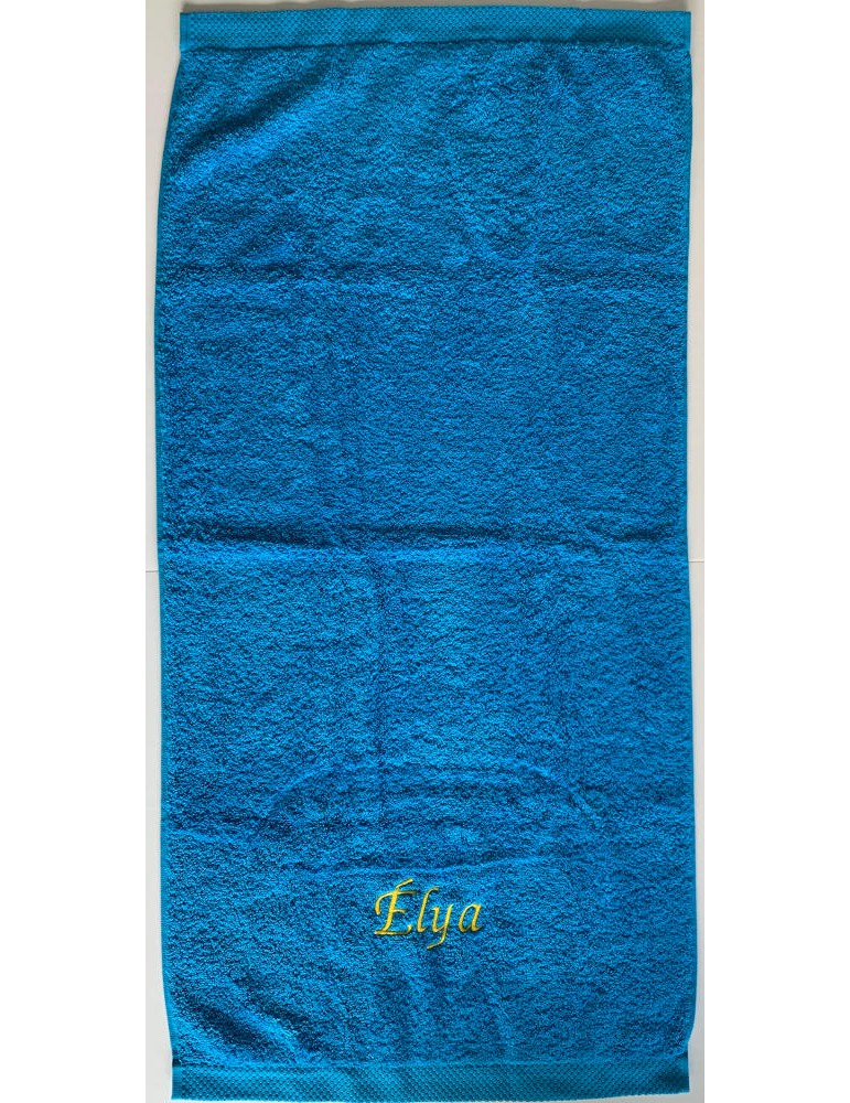 Aperçu d'une serviette turquoise personnalisée prénom