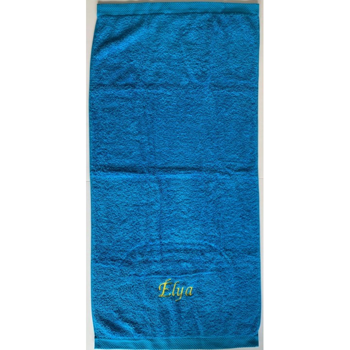 Aperçu d'une serviette turquoise personnalisée prénom