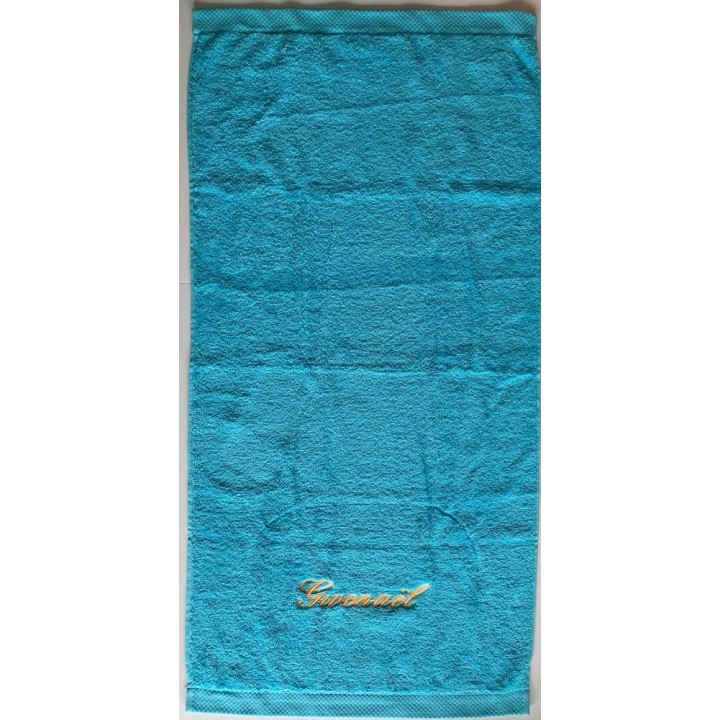 Aperçu d'une serviette bleu océan personnalisée prénom
