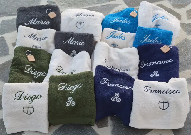 Linges de maison personnalisés prénom brodé
